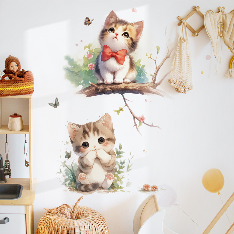 Kawaii Pastel Cat & Butterfly  - Pvc Panel Background review and price