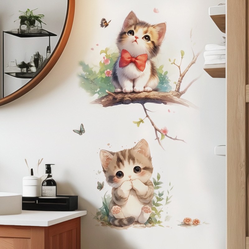 Kawaii Pastel Cat & Butterfly  - Pvc Panel Background review and price